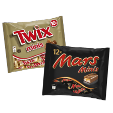 Mars, Twix, Bounty, Snickers of Milky Way mini's